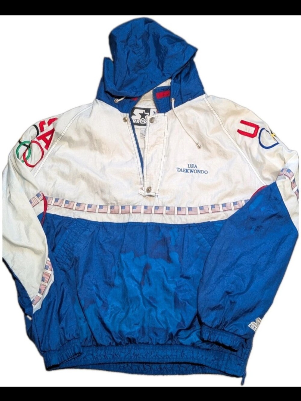 Starter USA White & Blue Men’s Windbreaker Jacket
